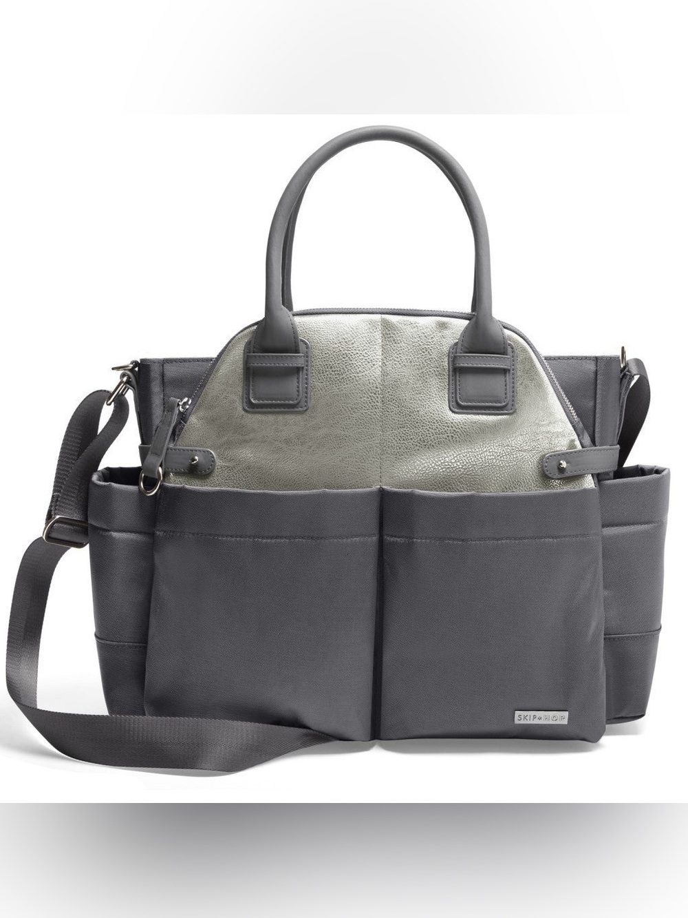 Skip Hop Chelsea Satchel Changing Bag in Charcoal Shimmer NWT